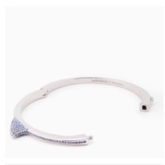 Kate Spade California Dreaming Pave Silver & Blue Ocean Wave Hinged Bracelet - Picture 7 of 7